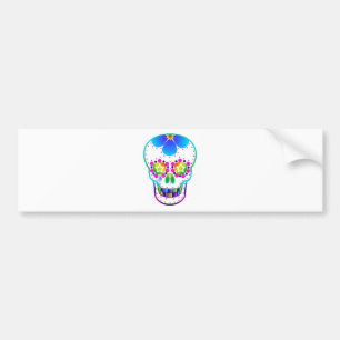 Candy skull - multicoloured bumper sticker