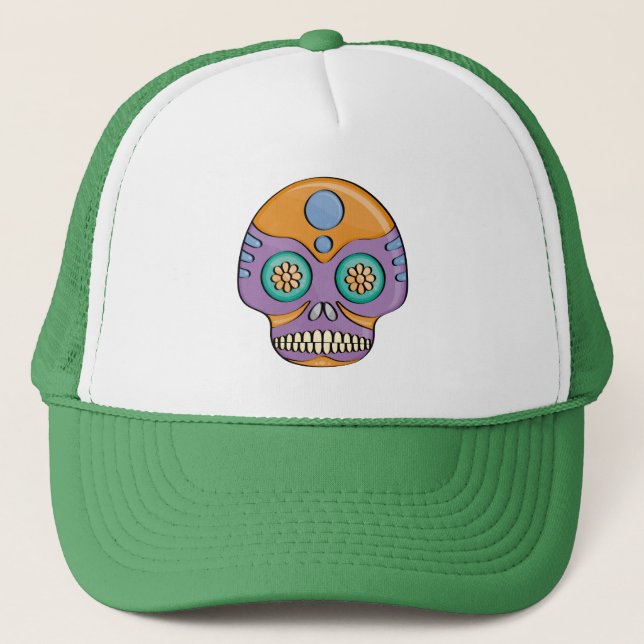 Candy Skull Trucker Hat (Front)