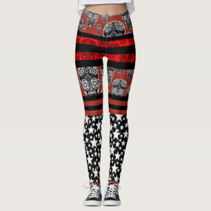 Candy Skulls And Stars Leggings