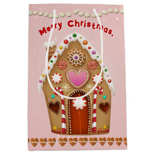 Candy-Sprinkled Gingerbread House Medium Gift Bag