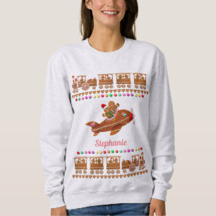 Candy-Sprinkled Gingerbread Trains and Planes Sweatshirt