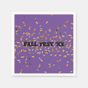 Candy Sprinkles Fall Fest Year Eyes Text Halloween Napkin