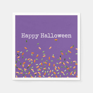Candy Sprinkles Happy Halloween Orange Green Napkin