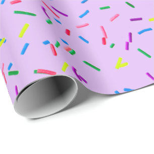 Candy Sprinkles On Purple Wrapping Paper