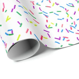 Candy Sprinkles On White Wrapping Paper