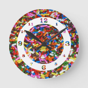 Candy Sprinkles Round Clock