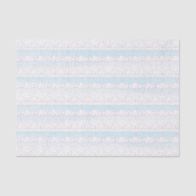 Candy sprinkles smiling cloud whimsy watercolor tissue paper (Front)