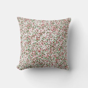 Candy Sprinkles with Polka dots Throw Pillow,White Cushion