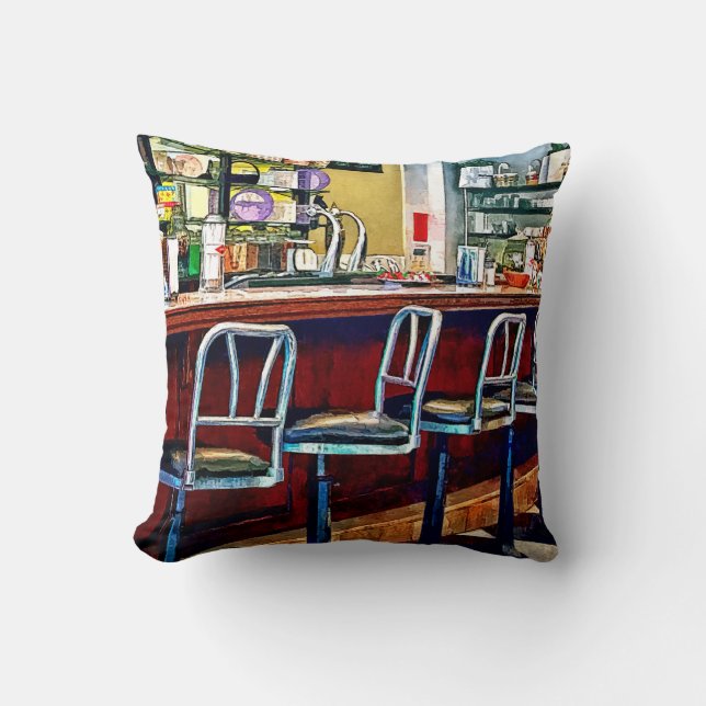 Candy Store With Soda Fountain Cushion (Front)