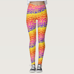 Candy Stripe Leopard Print Leggings