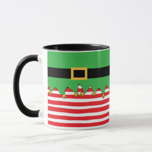 Candy Striped Elf Jingle! Cute Fun Holiday  Mug