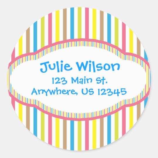 Candy Stripes Address Stickers