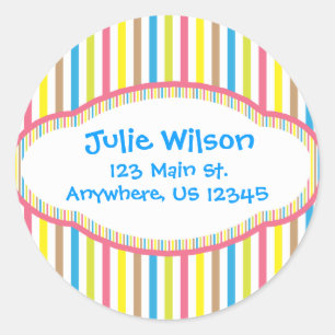 Candy Stripes Address Stickers