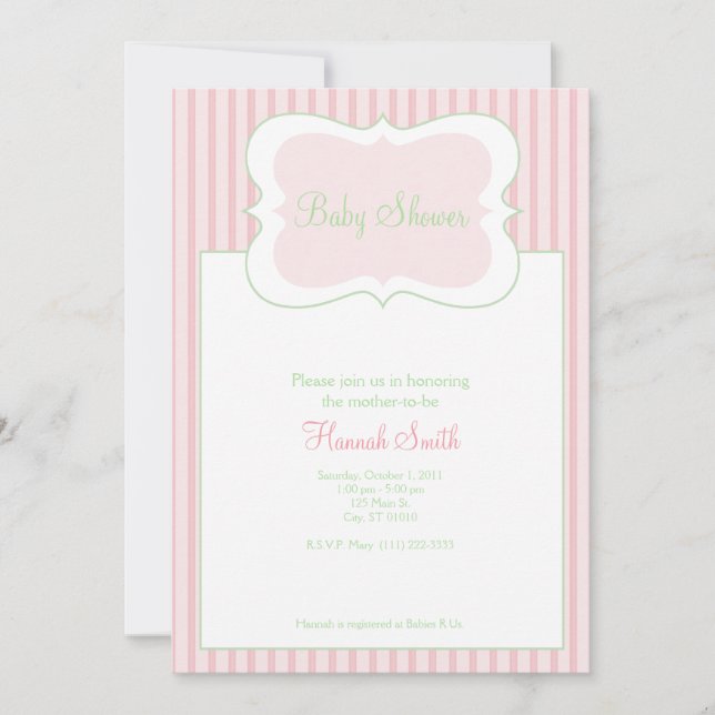 Candy Stripes - Baby Shower GP Invitation (Front)
