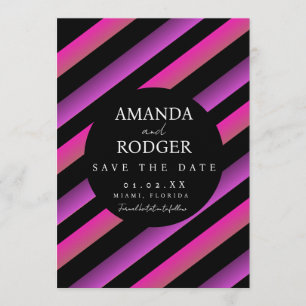 Candy Stripes Bold Save the Date Invitation