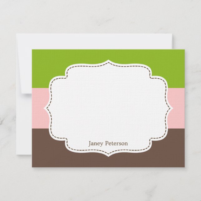 Candy Stripes Flat Thank You Card /Note Card (Front)