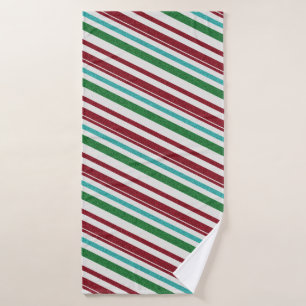 Candy Stripes Glitter Bath Towel