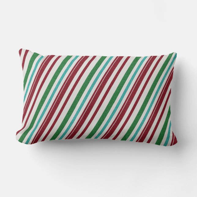 Candy Stripes Glitter Lumbar Cushion (Front)