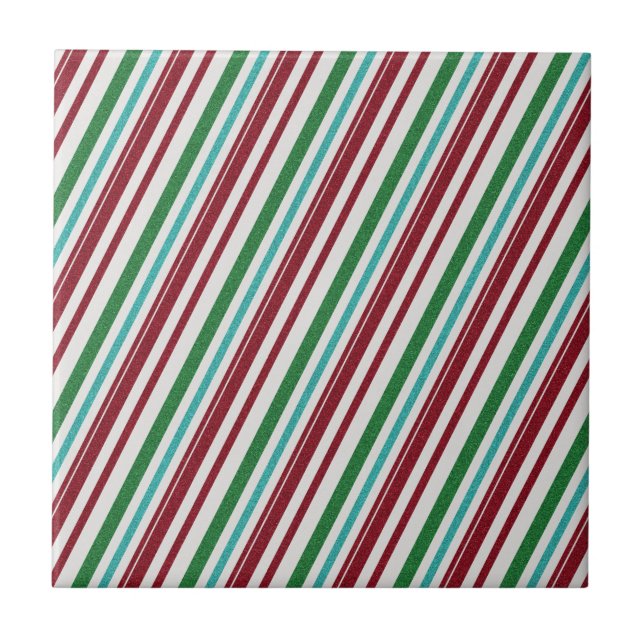 Candy Stripes Glitter Tile (Front)