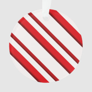 Candy Stripes, peppermint red & white Ornament