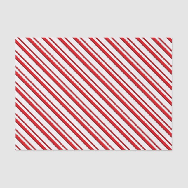 Candy Stripes, peppermint red & white Tissue Paper (Front)