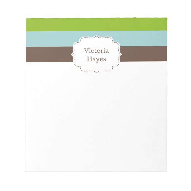 Candy Stripes Personalised Notepad (Front)