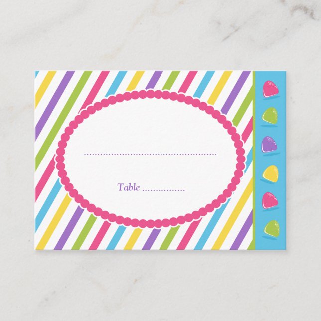 Candy Stripes Place Card (Front)