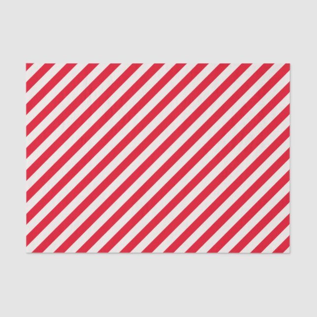 Candy Stripes Red Christmas Holiday Tissue Paper (Front)