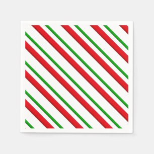 Candy Stripes, red, green & white Napkin