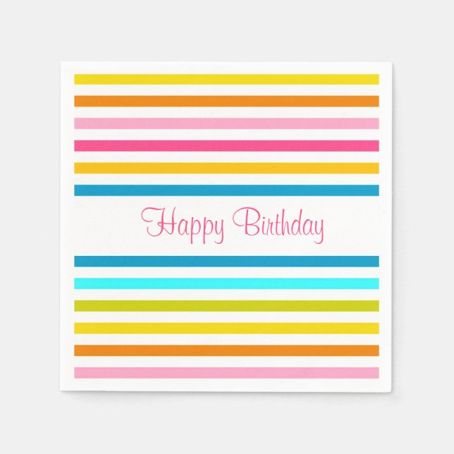 candy stripes summer spring style chic napkin (Front)