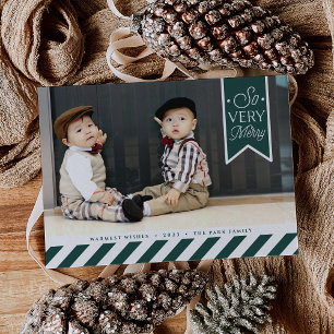Candy Stripes   Very Merry Photo Holiday Card