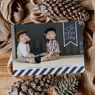 Candy Stripes   Very Merry Photo Holiday Card