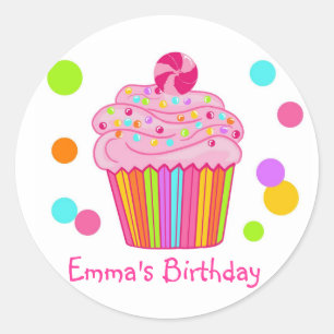 Candy Surprise Cupcake Classic Round Sticker