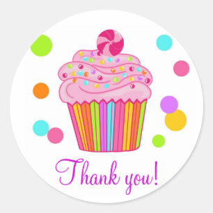 Candy Surprise Cupcake Classic Round Sticker