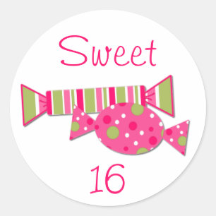 Candy Sweet 16 Birthday Party Envelope Seal