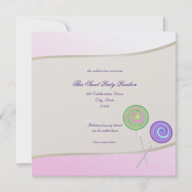 Candy Sweet Bat Mitzvah Invitation (Front)