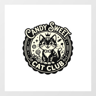 Candy Sweet Cat Funny Cat Graphic - Candy Sweet Ca Window Cling