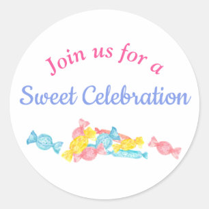 Candy Sweet Celebration Girl Birthday Classic Round Sticker