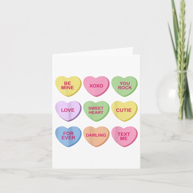 Candy Sweet Conversation Hearts Valentines Day Wom Card (Front)