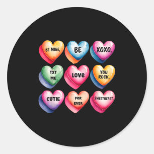 Candy Sweet Heart Valentines Day Design For Women Classic Round Sticker