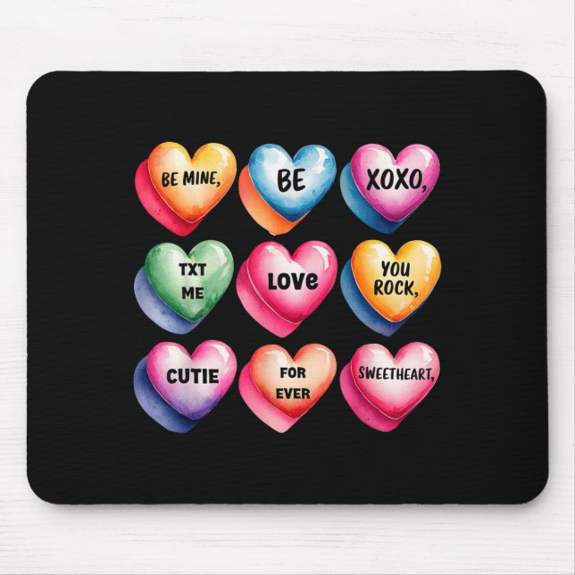 Candy Sweet Heart Valentines Day Design For Women  Mouse Mat (Front)