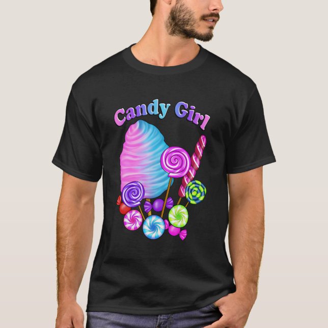 Candy Sweet Lolly Cotton Candy Treat T-Shirt (Front)