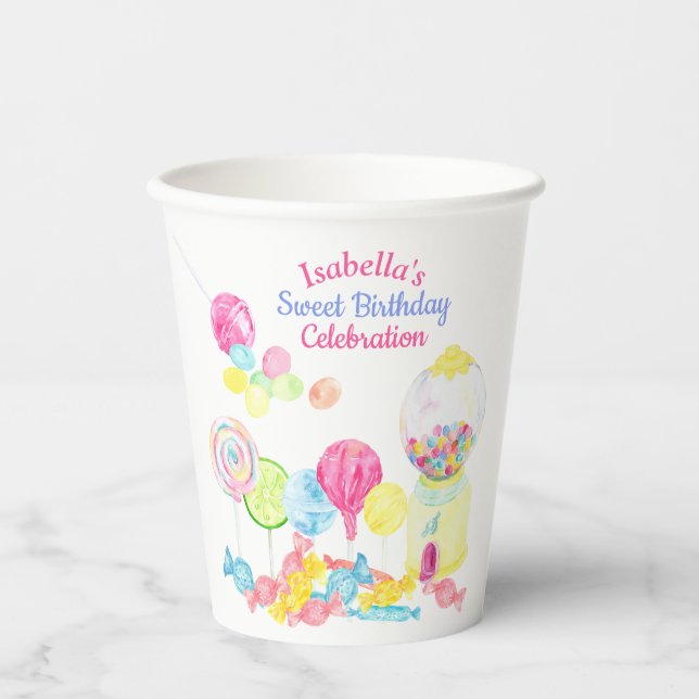 Candy Sweet Treats Personalised Birthday    Paper Cups (Front)