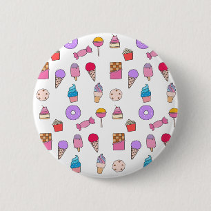 Candy, sweets and cake 6 cm round badge
