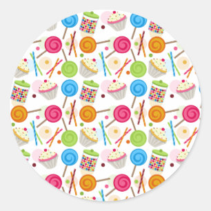 Candy & Sweets Pattern Envelope Seal Sticker