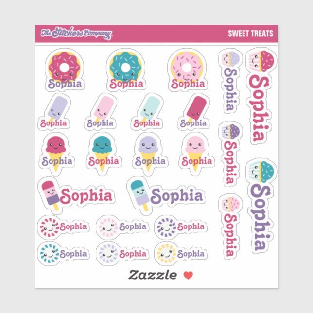 Candy Sweets Personalised Name Labels | School (Sheet)