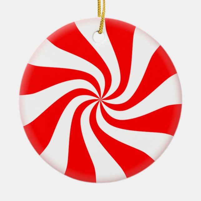 Candy Swirl Ceramic Tree Decoration (Front)