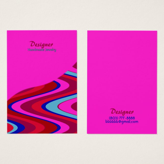 Candy Swirl-Red Hot Pink Design Display Card (Front & Back)