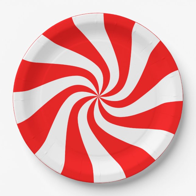 Candy, Swirly Spiral Paper Plate (Front)
