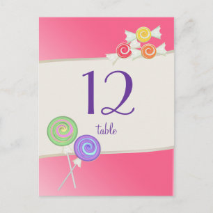 Candy Table Number Watermelon Pink Postcard